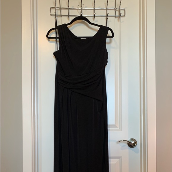 Calvin Klein Black Sleeveless Jersey Gown Size 10 - Picture 3 of 16
